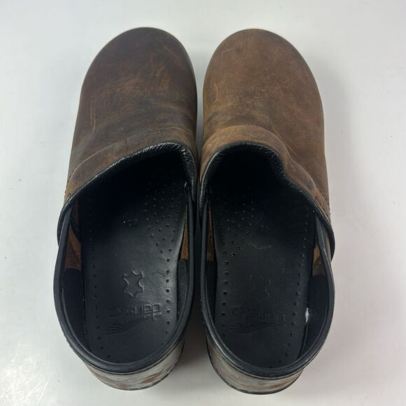 Dansko Professional Antique Brown Leather Women's Clogs - Picture 10 of 14